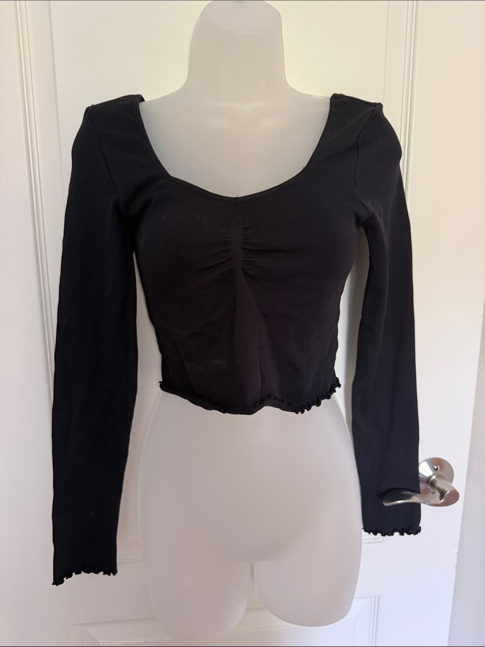 Spiritual Gangster long sleeve cropped top black size M/L